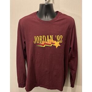 VTG Nike Air Jordan Brand '92 Men's XL Cherrywood Red LS T-shirt‎ RARE Retro